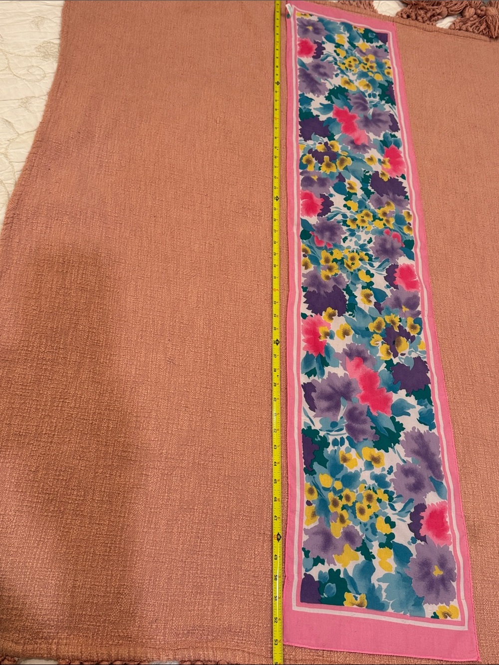 Vintage Italian Scarf - long and narrow Floral print - Picture 7 of 16